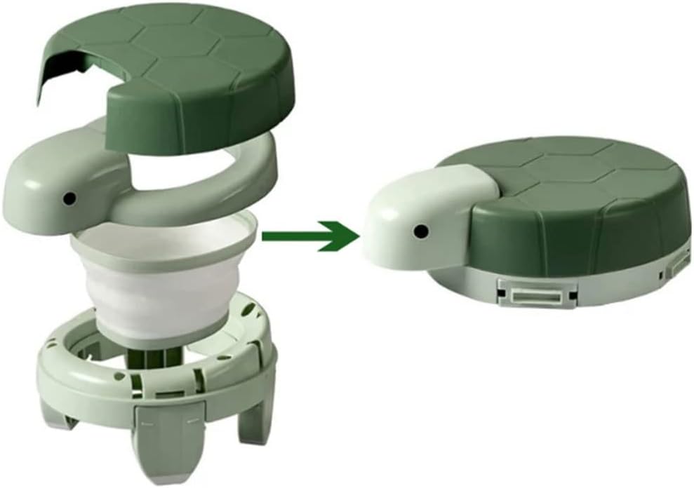 Children's Toilet Toilet Baby Urinal Portable Folding Travel Outing Baby Travel Potty Unisex (Color : Green)