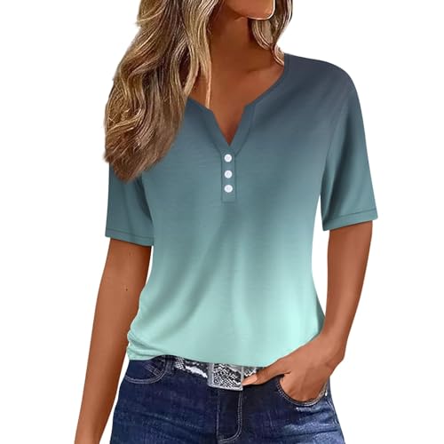 Qixiu Damen Oberteile,Basic Tops,Bedruckte Bluse Elegant T Shirts Frauen...