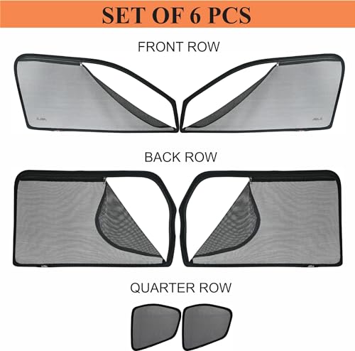 Image of Able Dotnet Car Magnetic Sun Shade Curtains 4 Door with Zipper for Mahindra Xylo Set of 6 Pcs