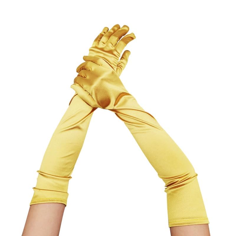 Long Opera Party Gloves 1920s Satin Elbow Length Gloves Stretchy Satin Comfortable Fabric for Bridal Wedding Cosplay Costumes4