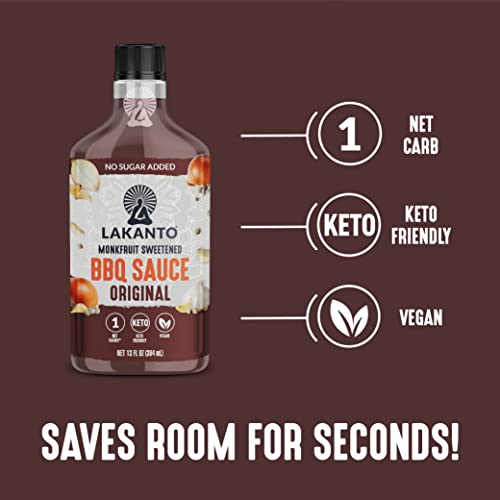 Lakanto Bbq Sauce - Monk Fruit Sweetener, Barbeque Sauce For Grill, No Sugar Added, Natural Smoke Flavor, Keto Diet Friendly, Vegan Condiment (Original - 13 Fl Oz) #TOP3