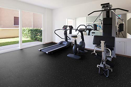 Genaflex Lock Heavy Duty Interlocking Rubber Gym Tiles 8Mm Thick X 20" X 20" Super Durable Laminated Protective Exercise Home Gym Flooring Mats (10 Tiles, Black) #TOP5