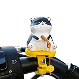 TVETE 釣り猫 ハンドルバー飾り おもちゃ 自転車 【黒白猫+黄色のバックル】 癒し 樹脂素材 取り付け簡単 かわいいデザイン アクセサリー ハンドル 子供 ギフト プレゼント オートバイ すべての車種に対応