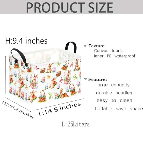Image of Gift Toy Storage Basket for Girls and Boys, Storage Organizer for Nursery Hamper Home Bedroom Laundry Hamper Shelf Easter Baskets