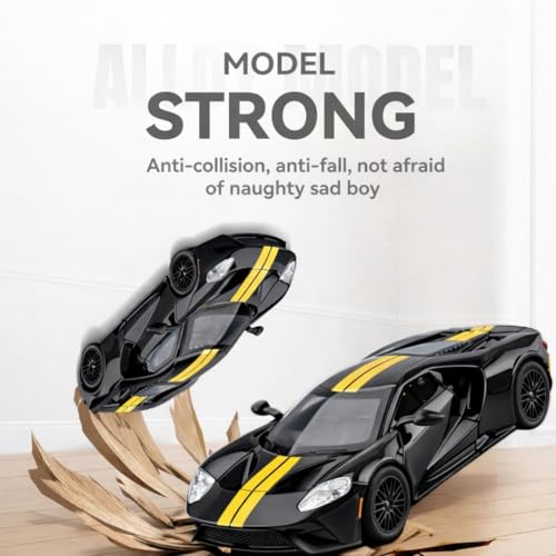 Image of PLUSPOINT Die cast Metal GT 1:24 Toy Car Collectible,Vehicle Doors openable with Lights and Sounds,Pull Back Decoration Model Car Toy for Adults Kids Birthday Gifts