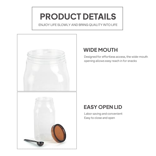 Image of CELLO Retro Kitchen Storage Jars Set of 3, (3 x 1000 ml) | Premium Food Grade Quality, BPA Free, Air Tight See-Through Container | Multipurpose Plastic Storage Container For Home Kitchen Gift