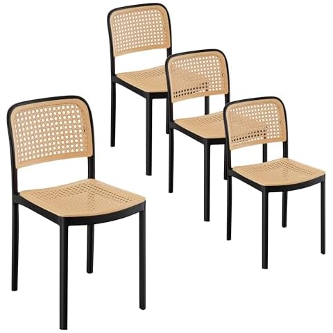 VonHaus Set of 4 Rattan Effect Dining Chairs Cover