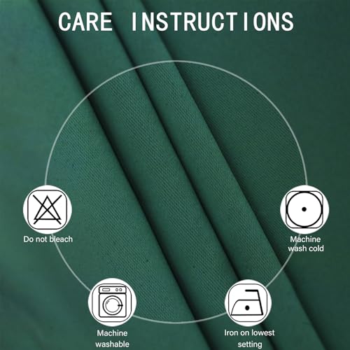 Image of LEMOMO Blackout Curtains 52 x 90 Inch Long Dark Green Curtains Set of 2 Panels Room Darkening Curtains for Bedroom and Living Room