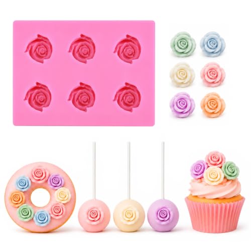 YunKo Single Cavity 3D Rose Flower Silicone Fondant Molds Candy Clay Mold