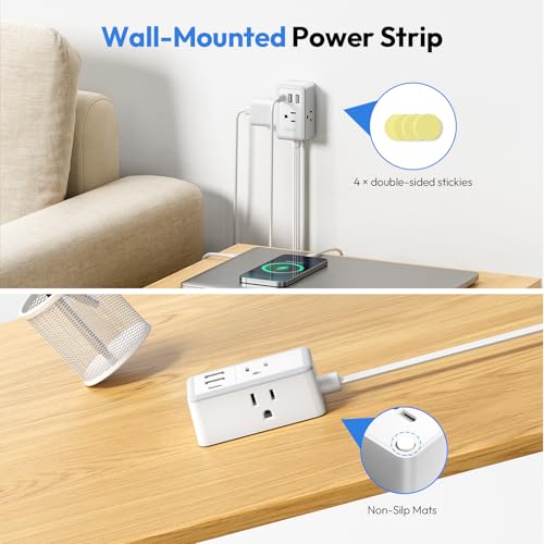 Image of NTONPOWER Double Extension Cable, 3 Metres, Double Extension Cable with 1.8m Extension Cable on Each Side, 3 Wide Outputs, Extension Cable for Home, Office