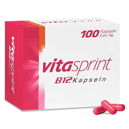 Vitamin B12 - Vitasprint B12 Kapseln, 100 St. - Mit Vitamin-B12 zur Besserung des Allgemeinbefindens, für mehr Energie und weniger Müdigkeit und Erschöpfung