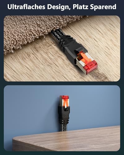 Tesmax CAT 8 Lan Kabel 5meter,40Gbps Hochgeschwindigkeits mit RJ45 Stecker – Ansicht 6