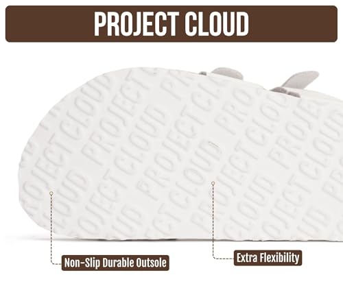 Image of Project Cloud 100% Genuine Leather Womens Sandals -Lightweight Womens Slides Memory Foam Insole & Cork Footbed Sandals Women - Non-Slip Beach Essentials Summer Sandals for Women 2026 (Lian)