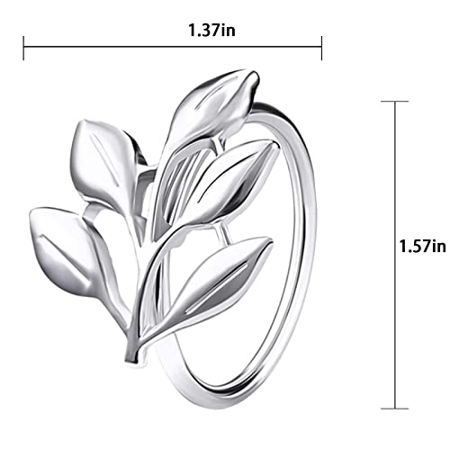 Image of Legigo Silver Napkin Rings Set of 12, Metal Leaf Napkin Ring Holders for Cloth Napkins, Fall Napkin Ring Buckles Bulk for Wedding Receptions, Christmas Thanksgiving Holiday Party Dinner Table Settings