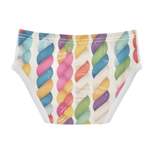 KLL Realistic Knitted Illustration Rainbow Texture Little Boys Comfort Briefs Underwear Cute Children Panties2
