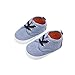 DEBAIJIA Krabbelschuhe Segeltuch Sneaker mit Rutschfester Sohle aus Silikon Kleinkind Schuhe Geeignet für 6-18 Monate Baby Junge Mädchen Klettband Slip-On Hl02 Blau, 17 EU