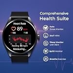 titan crest 143 amoled smart watch with bt calling ai morning briefs functional crown health tracking aluminium body 100 sports modes smartwatch for men and women rose gold mesh strap