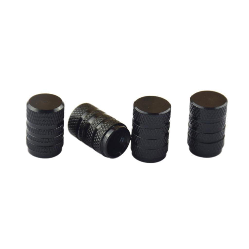 LXZHANG 4 Pcs Tyre Valve Caps for Fiat Punto I/II (Type 188 176) 1993-2007, Aluminium Alloy Dust Covers with Rubber Seal Ring Car Accessories,Black