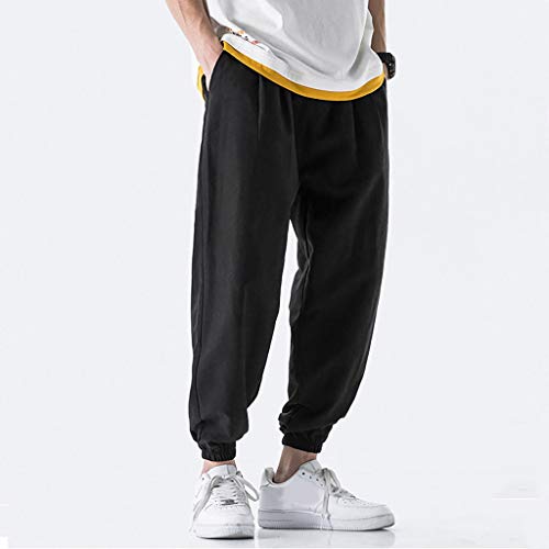 LISTHA Striped Harem Pants Men Casual Jogger Fitness Trousers Linen Loose Pocket - Thumbnail 3