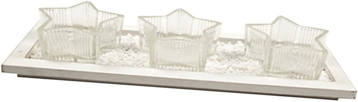 Glass Tealight Candle Holder Creative Five- Design for Christmas Table Decor Elegant Glass Votive Holder for Festive Home Decoration for Parties and Centerpieces