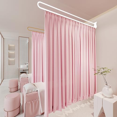 U-S Privacy Curtain Rod for Hospitals, SPAs & Salons | Wall-Mounted Room Divider with Flat Hook | Adjustable & Durable Design