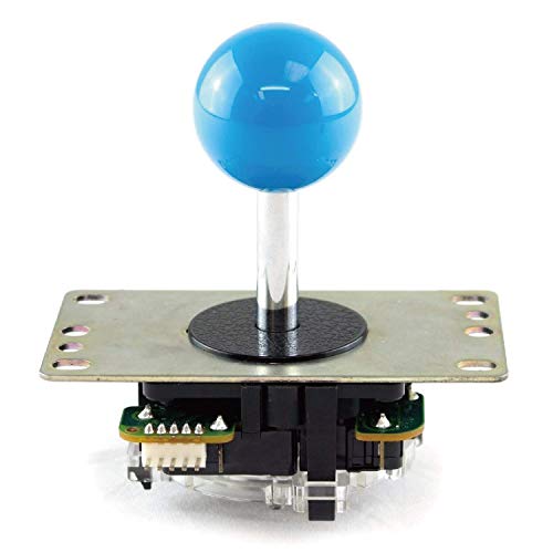 Image of SANWA JLF-TP-8YT Joystick Blue Original - for Arcade Jamma Game 4 & 8 Way Adjustable, Compatible with Catz Mad SF4 Tournament Joystick (Blue Ball Top), Use for Arcade Game Machine Cabinet S@NWA
