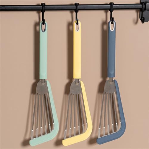 Slotted Turner Fish Slice Stainless Stir-Fry Steak Spatula for Cooking(Yellow)