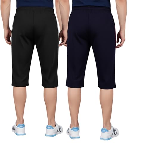 Image of Men's Regular Fit Cotton Three Fourth Capri(Pack of 2)