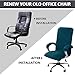 Velvet Plush Stretch Computer Office Chair Cover with Armrest, Solid Color Spandex Slipcover for Pets & Kids, Removable Universal Desk Chair Covers for Swivel Rotating Chair (Deep Teal,Large)