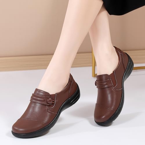 Image of QAE Loafers for Women Orthopedic Loafers for Women Comfortable Women's Flat Slip-Ons Shoes for Dress Work Business Casual