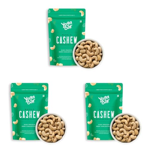 Image of YogaBar Premium Cashews 500g | Whole 320 Kaaju| 100% Natural King Size Crunchy Kaju | Premium Nuts & Dry Fruits | Rich in Fibre, Vitamin E, K, B6 | Boost Immunity| Healthy Snacks | Dry Fruit Gift Pack