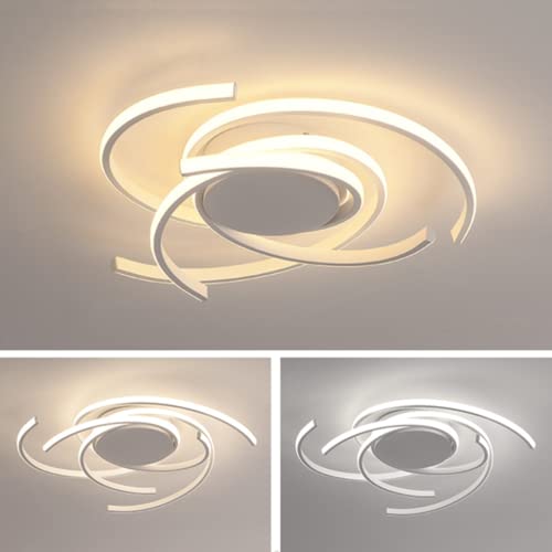 Lampe de plafond LED moderne salon lustre dimmable fleur acrylique blanc - 4