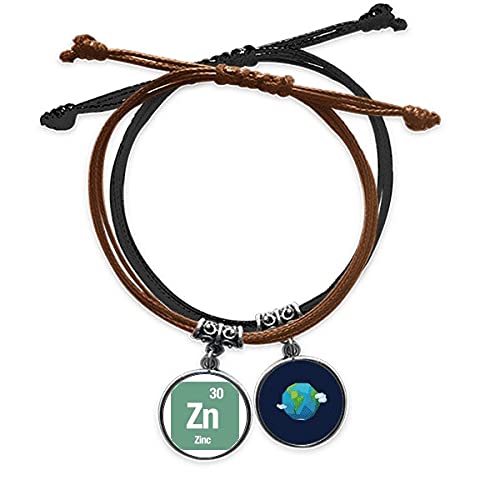 Pulsera de cuerda de zinc y cuero para vestir a diario en el laboratorio o universidad