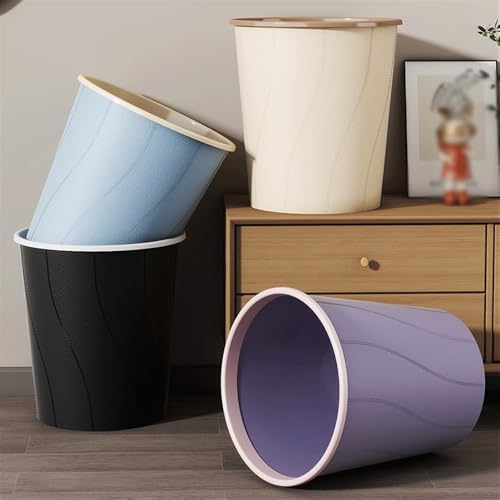 Corbeille à papier ronde violette pour simplifier le jet de déchets - 4
