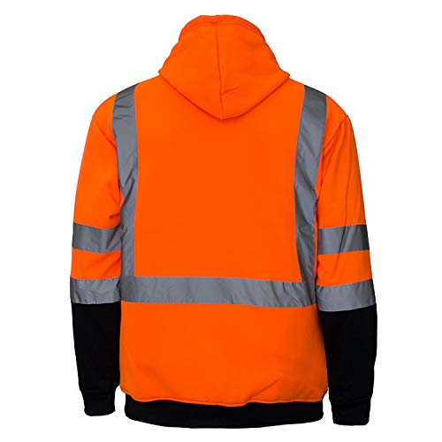 Class 3 High Visibility Sweatshirt, Hooded Pullover - H8311 Orange / 2Xl #TOP6