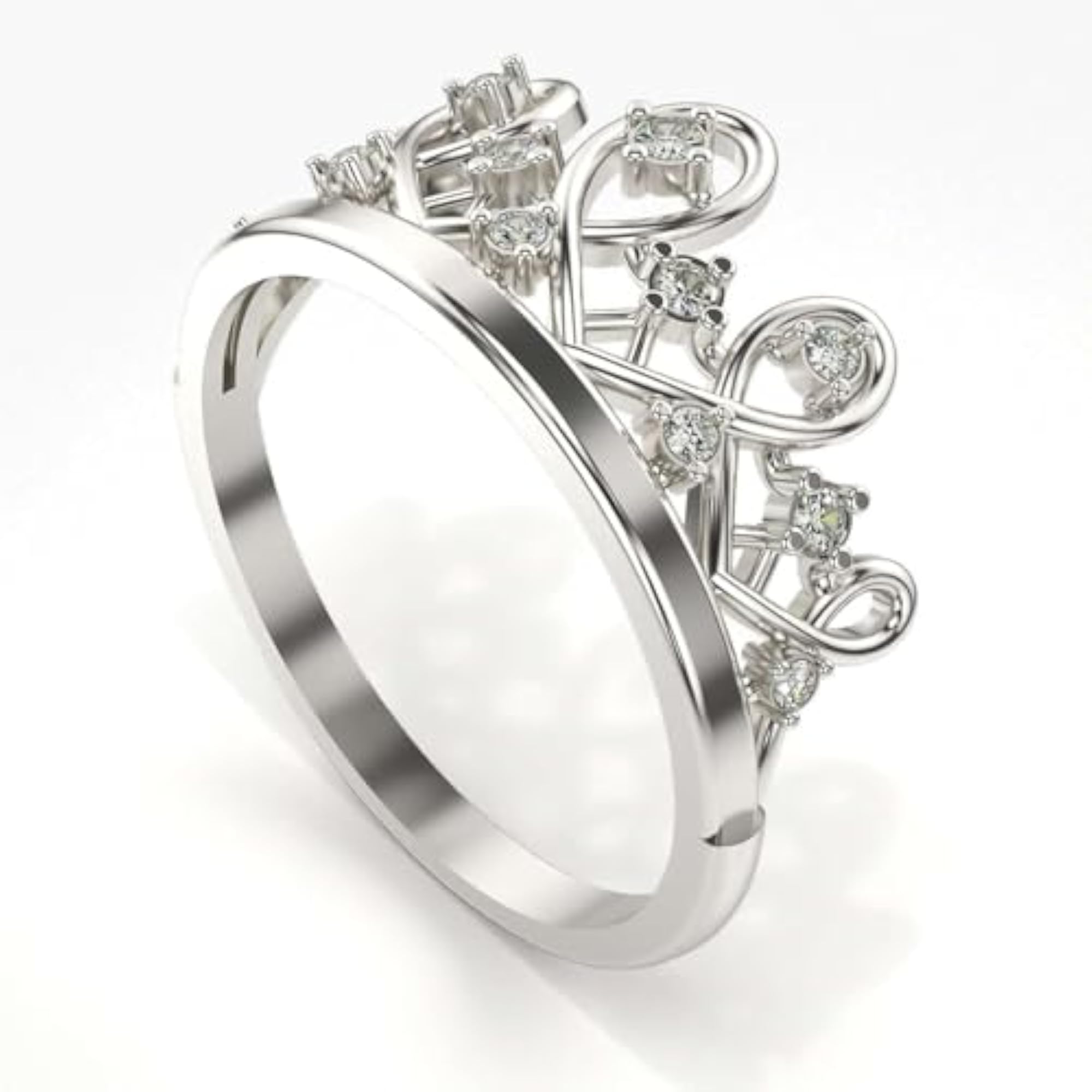 Women's Sterling Silver & Certified Lab Grown Diamond 0.12cts Ring, Elegant