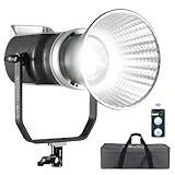 GVM 200W LED Video Light, 5600K Continuous Output Lighting LED COB Light with DMX/Bluetooth App Control, YouTube Studio Light for Film Recording Photography, CRI 97+, 65000lux@1m