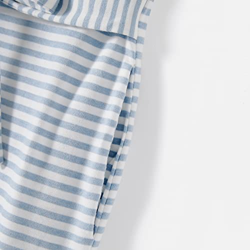 Iffei Mommy And Me Dresses Womens Summer Sleeveless Striped Girls Dress Casual Crew Neck Tie Waist Mini Matching Family Dresses 6-7Y #TOP3