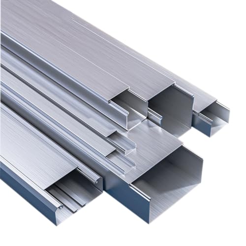 Canaleta de Aluminio para Cables de 1 m, Resistente al Agua, para Montaje en Pared, para Cubrir Cables de TV, Robusta y antipisadas,40x40x1.0mm