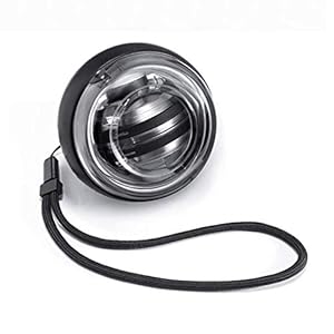 LED Wrist Ball Gyroscope, Wrist Power Gyro Ball, Wrist Strengthener and Forearm Exercise, for Stronger Muscle (Color : Black)