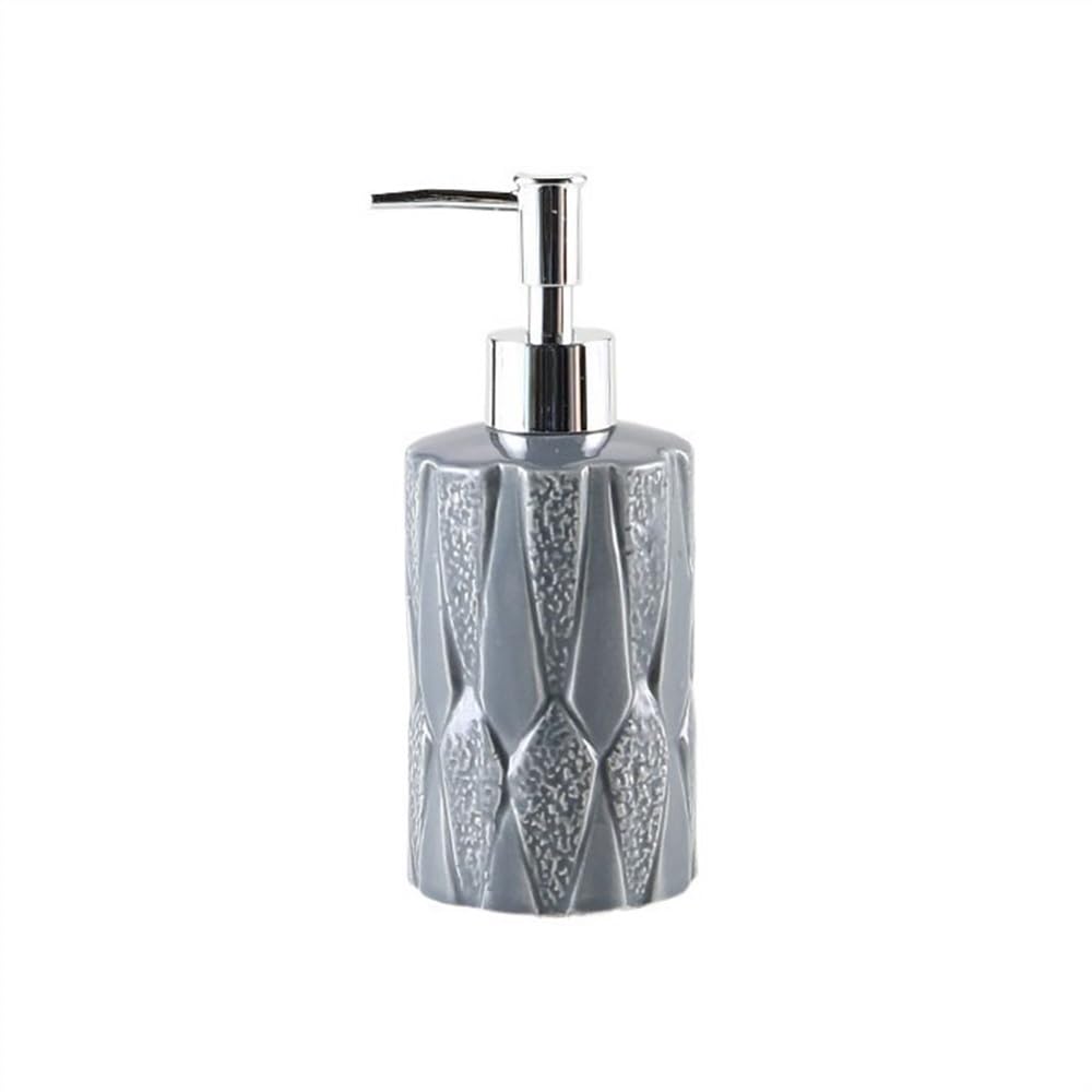 Soap Dispenser Creative Irregular Soap Dispenser Ceramic Lotion Bottle.350ML Bathroom Shampoo Dispensing Press(Gris)