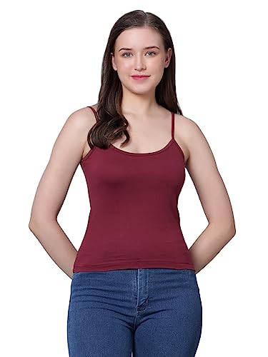 Image of Aimly Women's Regular Fit Cotton Camisole Slip Spaghetti | Combo Pack of 2