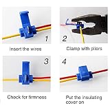YIXISI 50 Sztuk Wire Connectors, Quick Splice Electrical Terminal Assortment Set, Quick Branch Connectors for Motorcycle, Automotive and Home Wiring Projects (25 Sztuk Red, 25 Sztuk Blue)