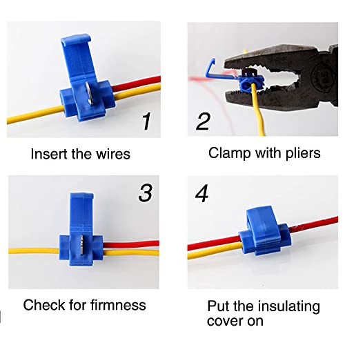 YIXISI 50 Stück Abzweigverbinder, Stromdiebe Schnellverbinder, Kabelabzweiger Quickverbinder, Klemmverbinder Schnellabzweiger (25 Stück Rot, 25 Stück Blau)