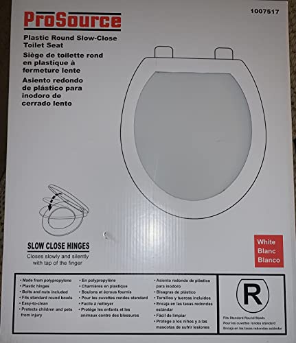 MINTCRAFT Q-328-WH ProSource Toilet Seat, for Use with Round Bowls, Polypropylene
