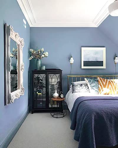 Safiyya 197"X17.7" Peel And Stick Wallpaper Blue Wallpaper Temporary Removable Wallpaper Solid Color Blue Contact Paper Waterproof Self Adhesive Wallpaper Vinyl Rolls For Wall Furniture #TOP3