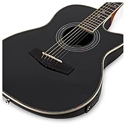 Guitare Électro-Acoustique Roundback par Gear4music Noir - Les Beatles, Paul McCartney, John Lennon, RIngo Starr, George Harrison Guitare Électro-Acoustique Roundback par Gear4music Noir – Image 3