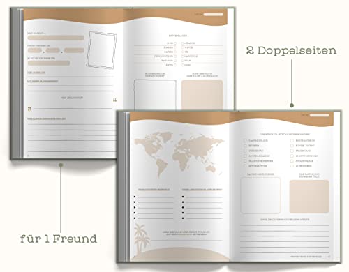 Sophies Kartenwelt Freundebuch für Erwachsene - Freundebuch zum Ausfüllen für Deine Lieblingsmenschen - Freundschaftsbuch mit persönlichen Fragen - Poesiealbum für Erwachsene