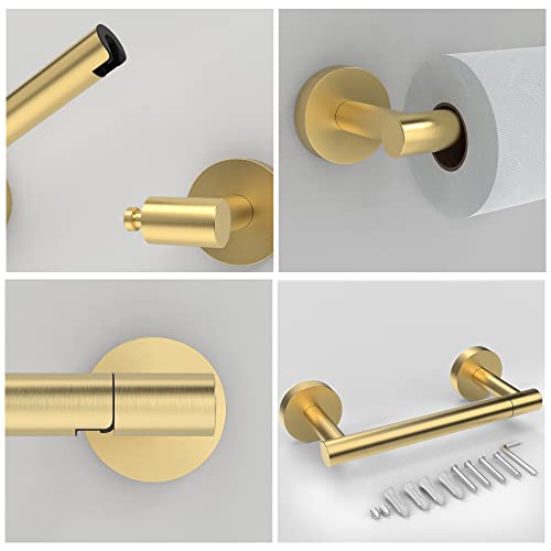 Rarxtr Gold Toilet Paper Holder Sus304 Stainless Steel Double Post Pivoting Toilet Paper Roll Holder Wall Mounted Toilet Tissue Holder For Bathroom Rv Brushed Brass Finish #TOP3