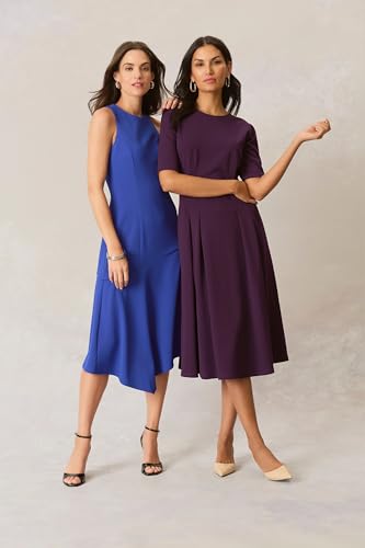 Image of Maggy London Womens Short Sleeve Double Pleat Midi DressDress